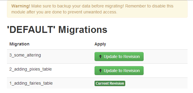 Migration module screenshot